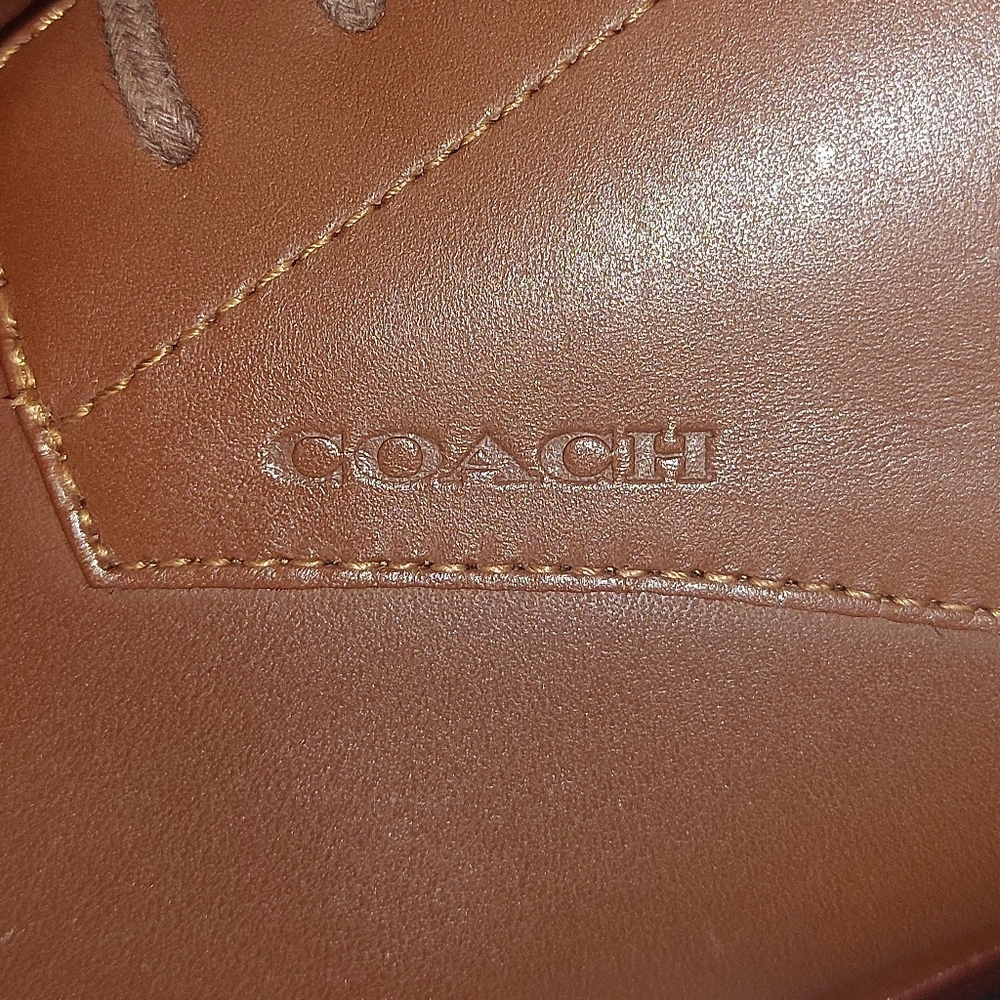 Coach Men's Brown Leather Oxford Shoes - Picture 5 of 12